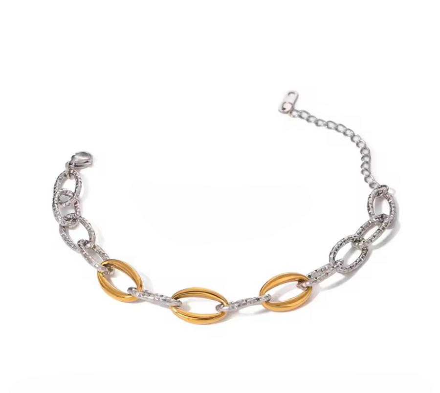 Eterna Link Bracelet – Two-Tone Gold & Silver Chain