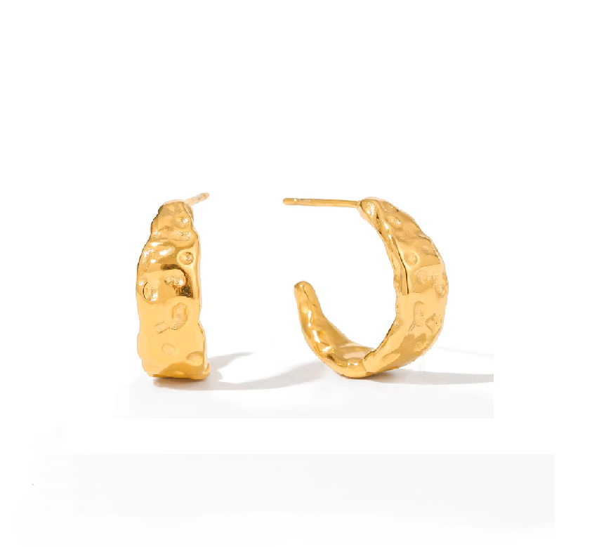 Charlotte Gold Hammered Earrings