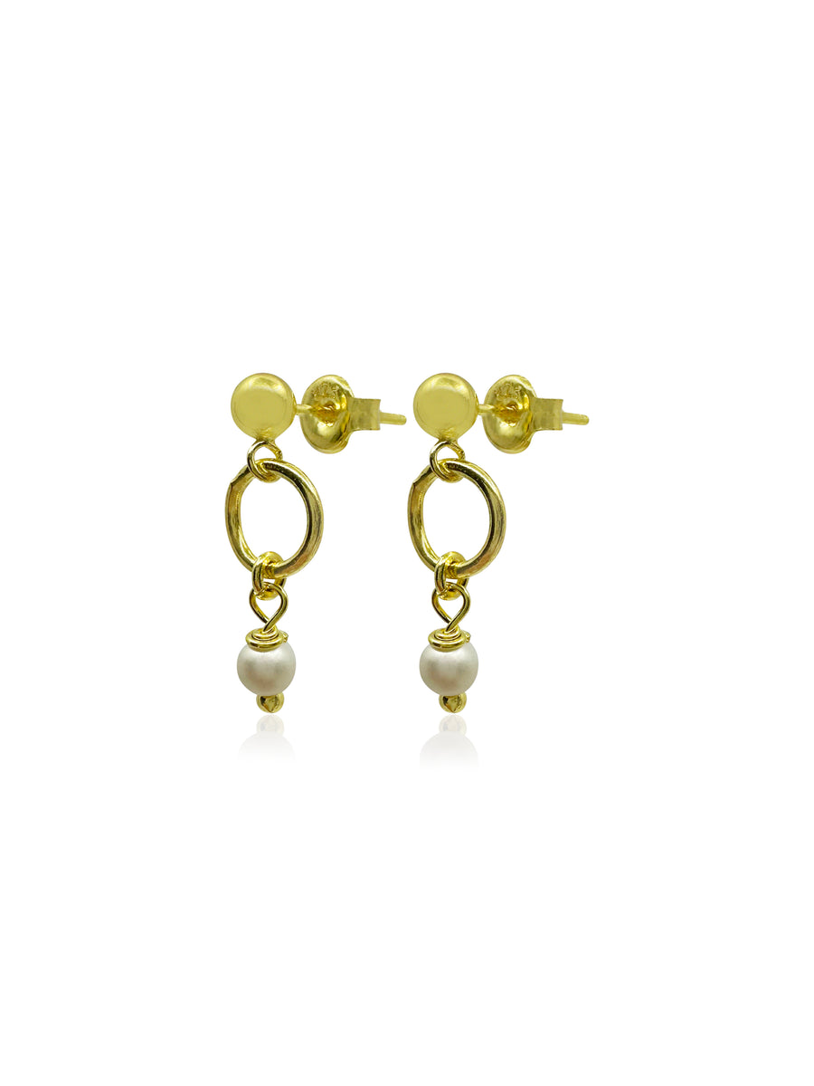 Petite Pearls Gold Earrings
