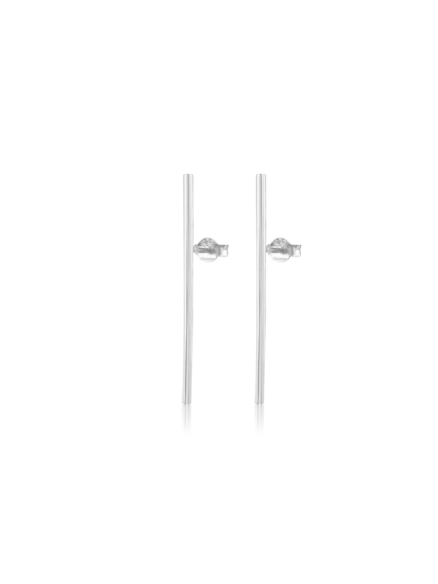 Vertical Drop Sterling Silver Earrings
