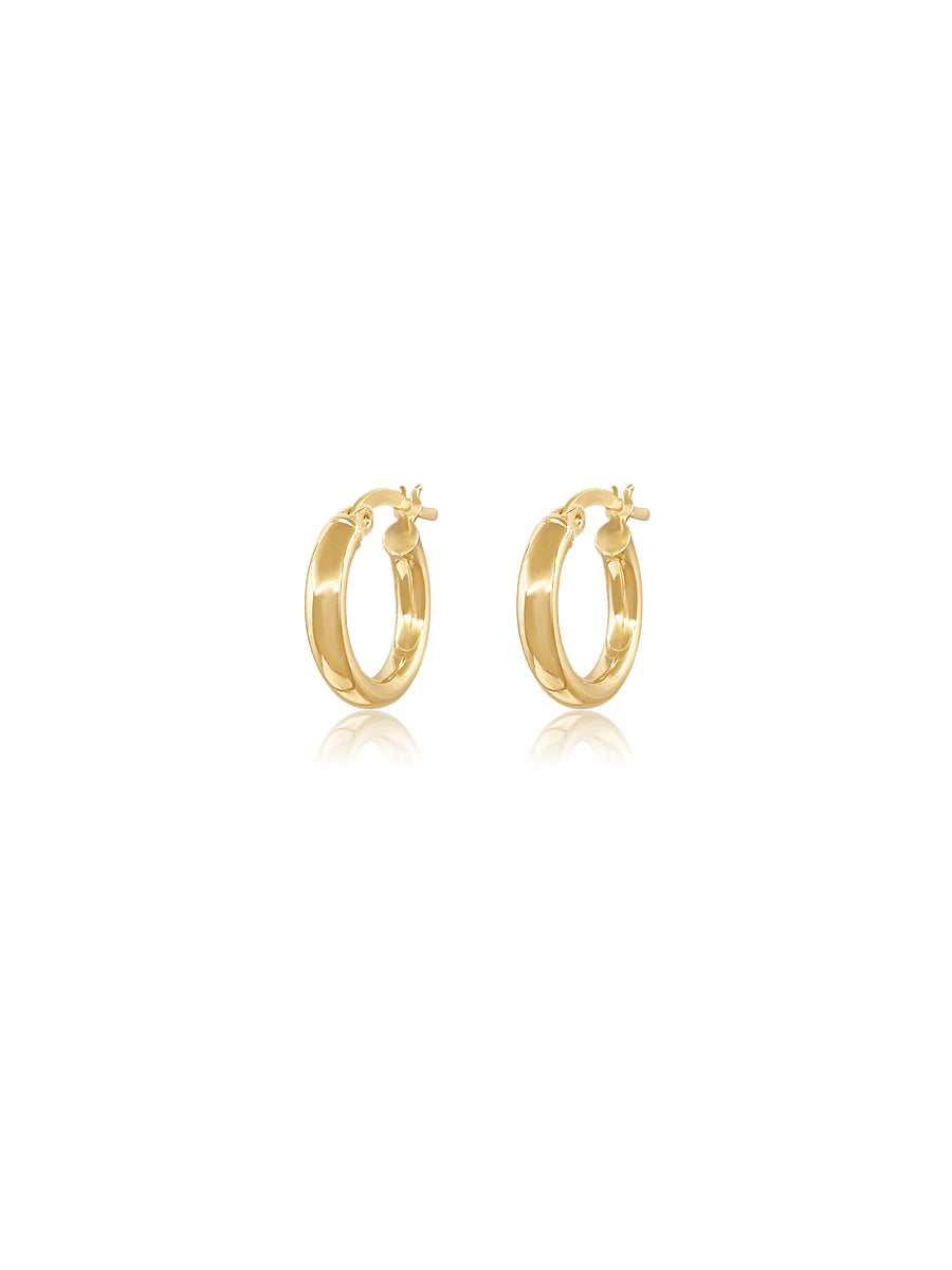 Retro Hoop Gold Earrings