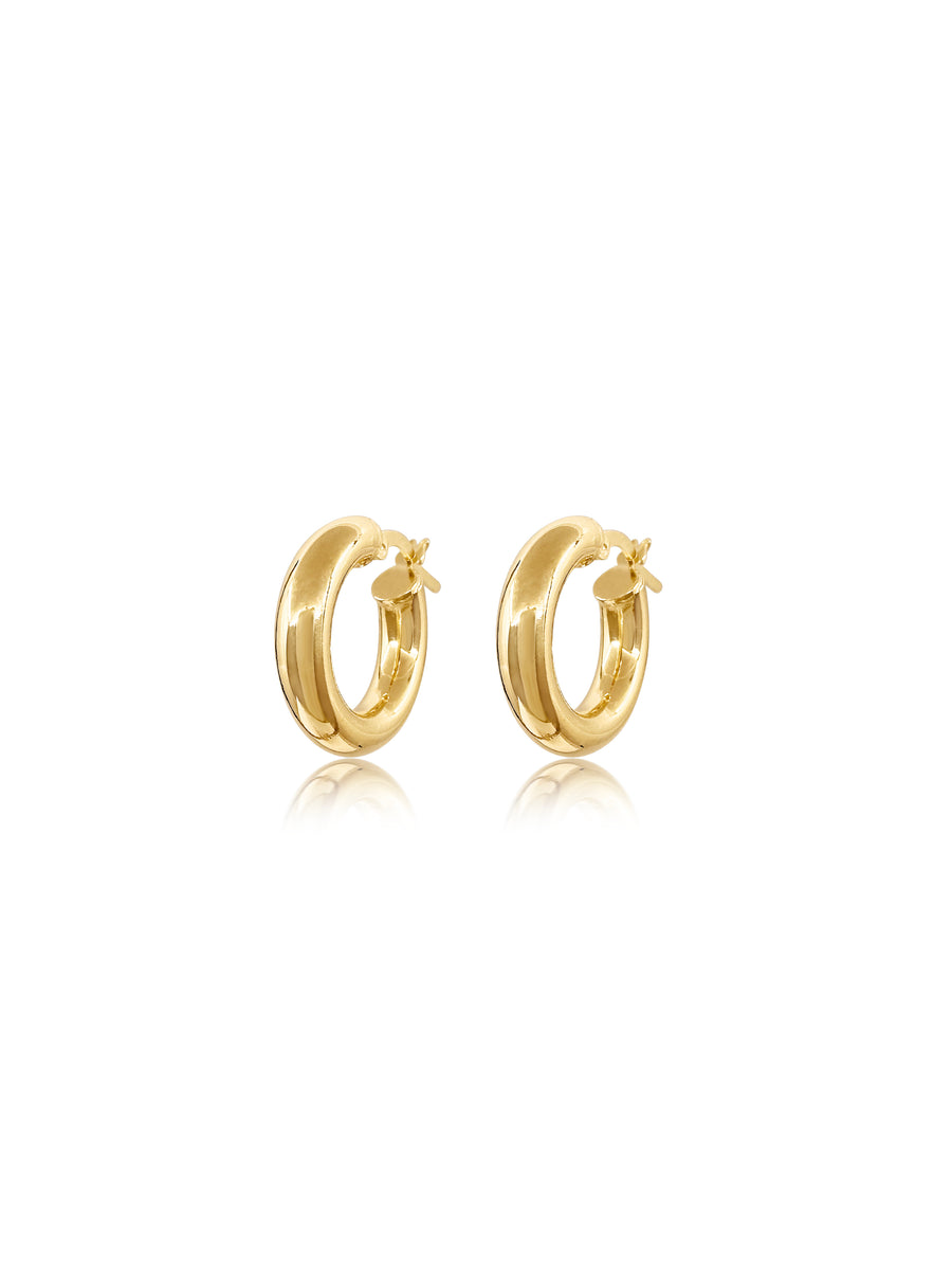Retro Hoop Gold Earrings