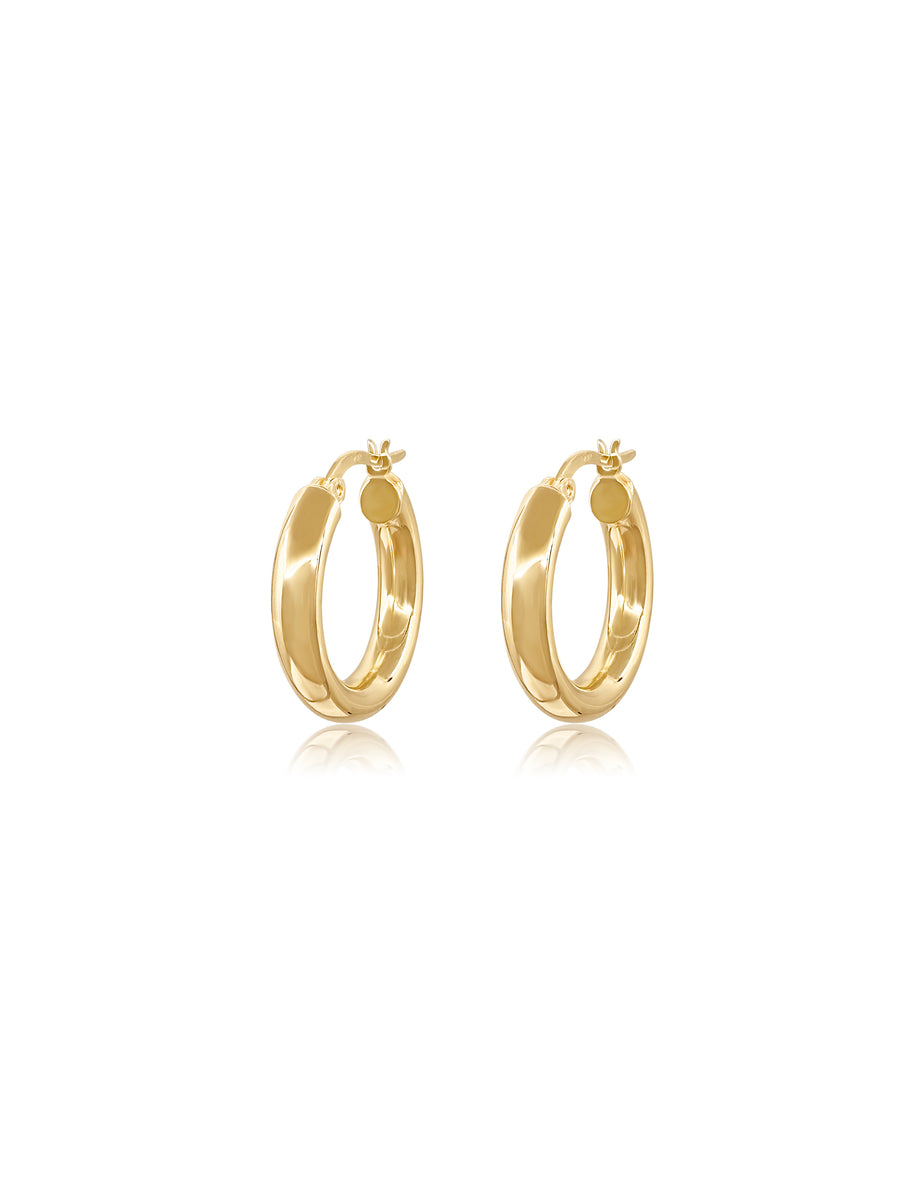 Retro Hoop Gold Earrings