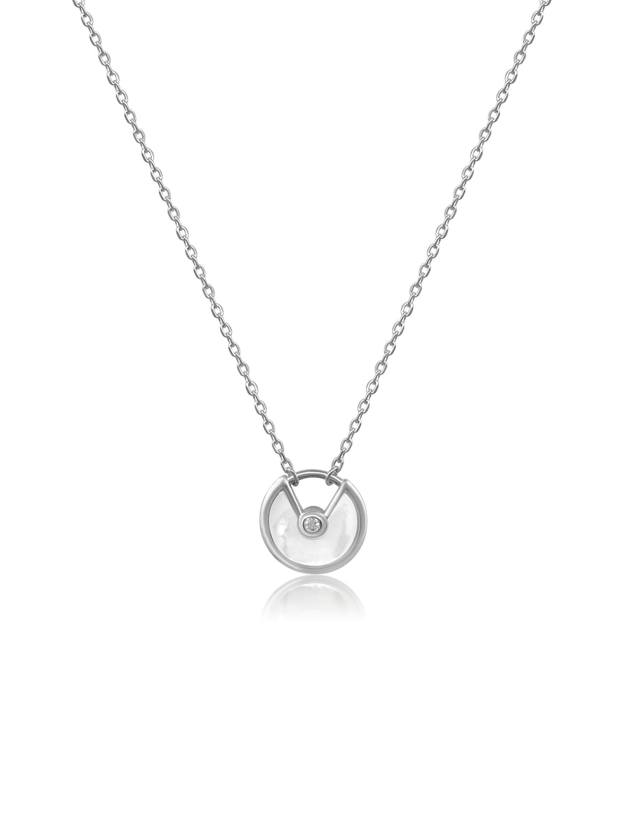 Eclipse Sterling Silver Necklace (White)