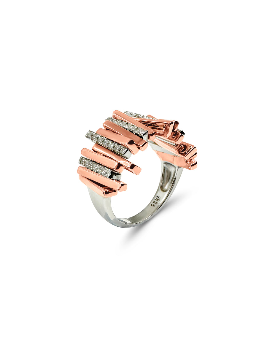 Tara Sterling Silver Ring with Rose Gold