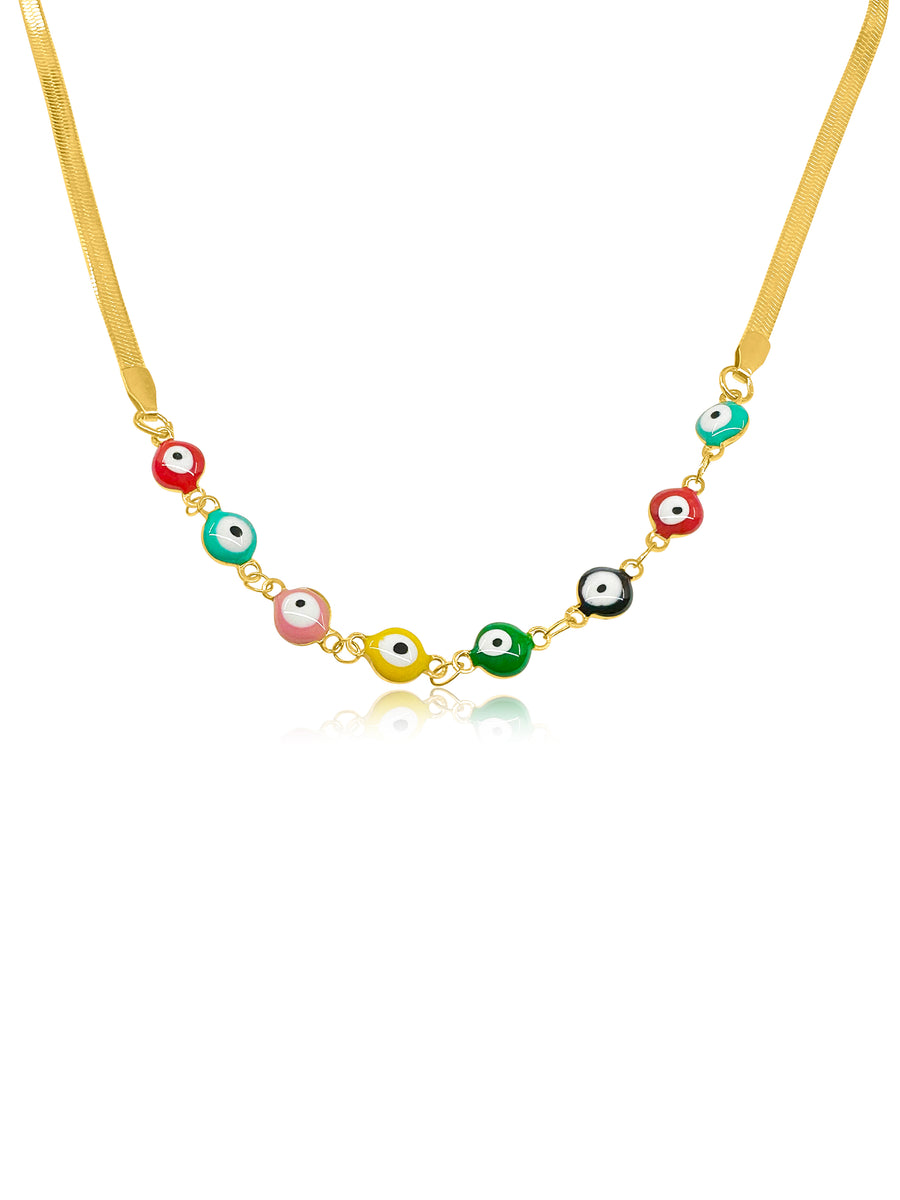Colourful Charms Gold Necklace