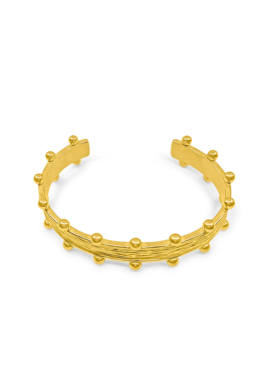 Agnes Crown Gold Cuff Bangle