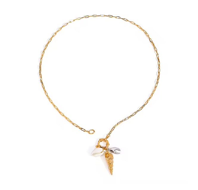 Golden Ocean Link Clasp Necklace