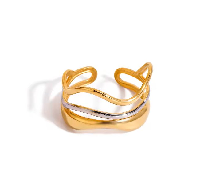 DuoTone Water Ripple Ring