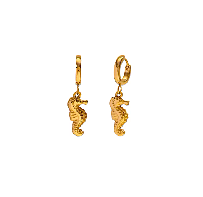 Sea Horse Gold Earrings