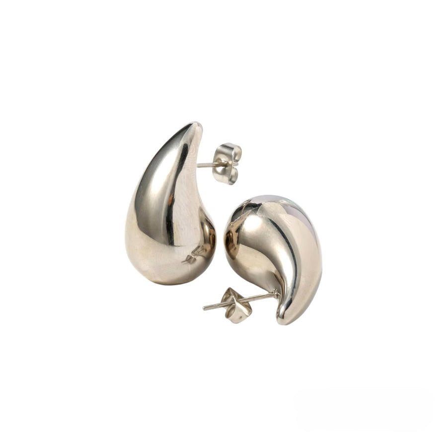 Small Tear Drop Earrings Silver