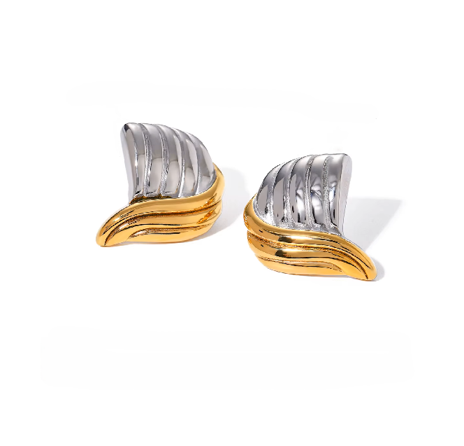 Two-Tone Angel Wing Earrings