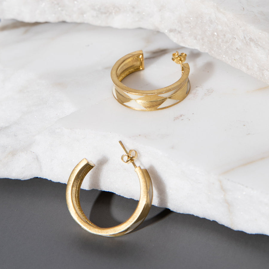 Yellow gold hoop hand crafted