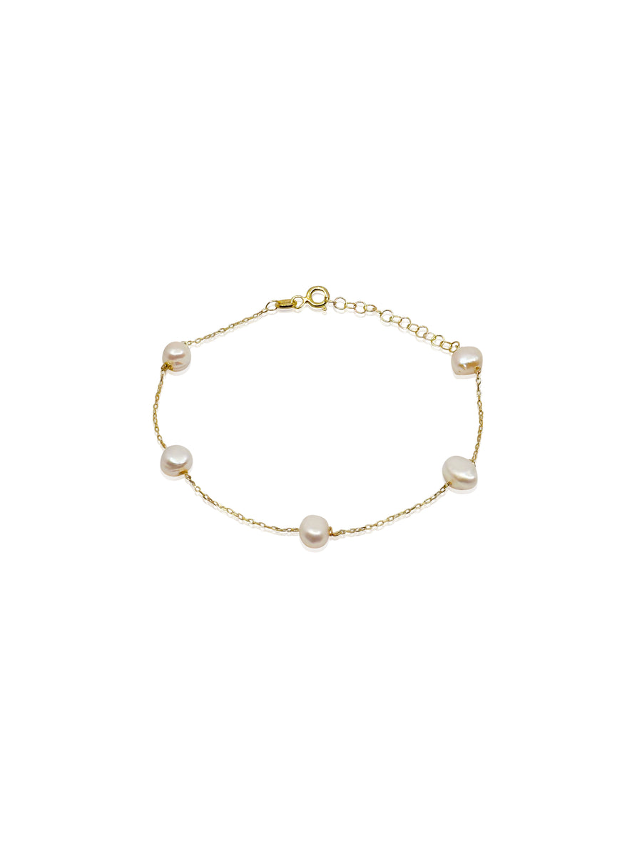Lovely Pearls Gold Bracelet