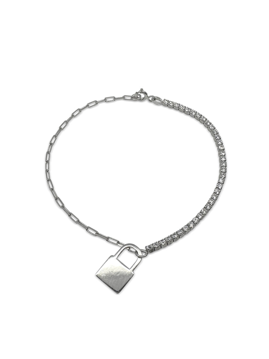 Pad Lock Sterling Silver Bracelet